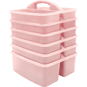 TCR2088662 Light Pink Plastic Storage Caddy 6-Pack Image