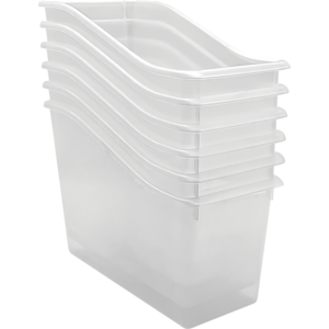 TCR2088673 Clear Plastic Book Bin 6 Pack Image