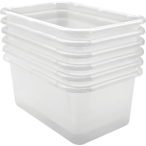 TCR2088677 Clear Small Plastic Storage Bin 6 Pack Image