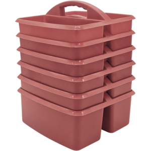 TCR2088744 Deep Rose Plastic Storage Caddy 6-Pack Image