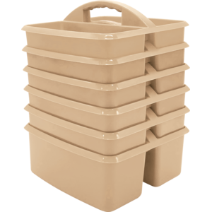TCR2088746 Light Brown Plastic Storage Caddy 6-Pack Image