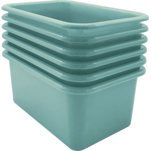 TCR2088752 Calming Blue Small Plastic Storage Bin 6-Pack Image