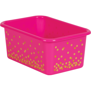 TCR20891 Pink Confetti Small Plastic Storage Bin Image