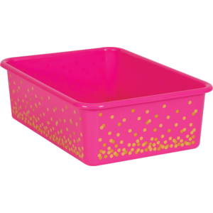 TCR20898 Pink Confetti Large Plastic Storage Bin Image