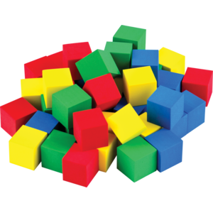 TCR20938 STEM Basics: Multicolor 3/4" Foam Cubes - 40 Count Image