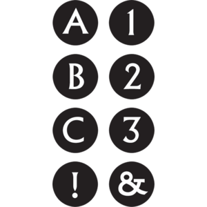 TCR2142 Black & White Alphabet Mini Stickers Image