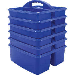 TCR32250 Blue Plastic Storage Caddies 6-Pack Image