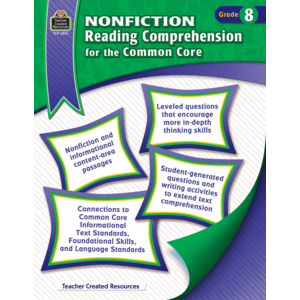 TCR3833 Nonfiction Reading Comprehension for the Common Core Grade 8 Image