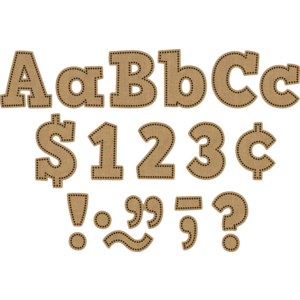 TCR3938 Burlap Bold Block 4" Letters Combo Pack Image