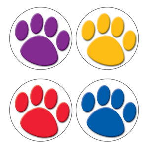 TCR4056 Colorful Paw Prints Wear 'Em Badges Image