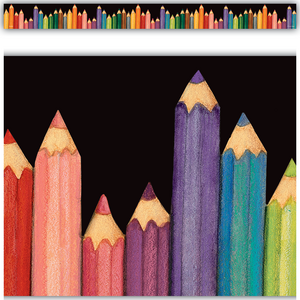 TCR4060 Colored Pencils Straight Border Trim from Susan Winget Image