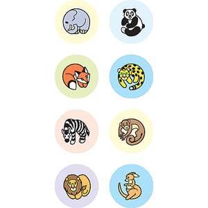 TCR4080 Zoo Animals Mini Stickers Image
