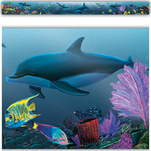 TCR4375 Ocean Life Straight Border Trim from Wyland Image