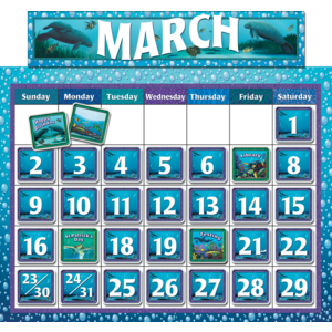TCR4386 Classroom Calendar Bulletin Board from Wyland Image