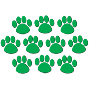 TCR4387 Green Paw Prints Accents Image