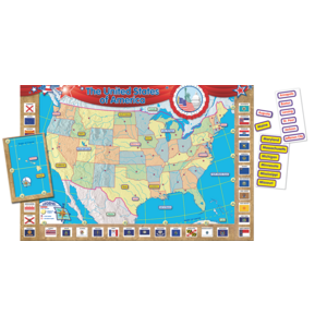 TCR4403 US Map (Repositionable) Bulletin Board Display Set Image
