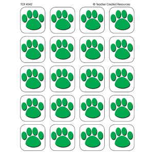 TCR4542 Green Paw Prints Stickers Image