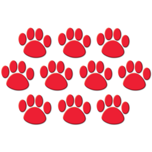 TCR4647 Red Paw Prints Accents Image