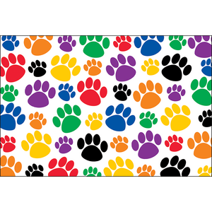 TCR4799 Colorful Paw Prints Postcards Image