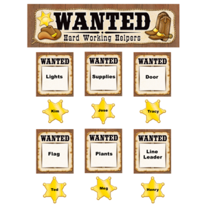 TCR4866 Wanted: Western Helpers Mini Bulletin Board Image