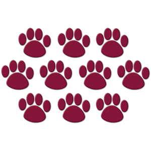 TCR5046 Maroon Paw Prints Accents Image