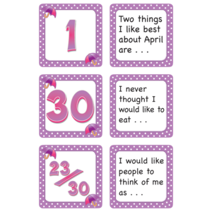 TCR5078 April Polka Dots Calendar Days/Story Starters Image