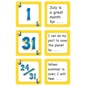 TCR5081 July Polka Dots Calendar Days/Story Starters Image