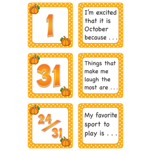TCR5084 October Polka Dots Calendar Days/Story Starters Image