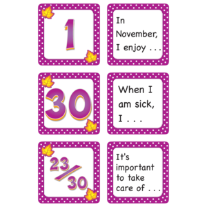 TCR5085 November Polka Dots Calendar Days/Story Starters Image