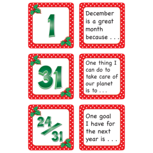 TCR5086 December Polka Dots Calendar Days/Story Starters Image