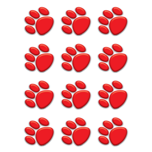 TCR5119 Red Paw Prints Mini Accents Image