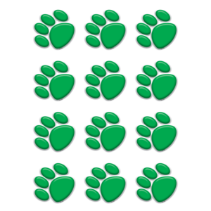 TCR5121 Green Paw Prints Mini Accents Image