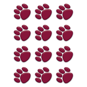 TCR5124 Maroon Paw Prints Mini Accents Image