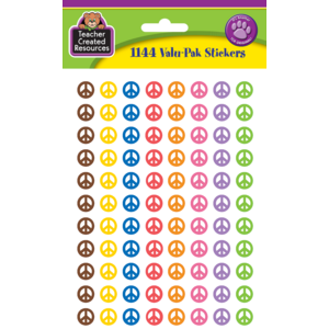 TCR5162 Peace Signs Mini Stickers Valu-Pak Image