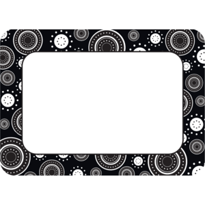 TCR5169 Black/White Crazy Circles Name Tags/Labels Image
