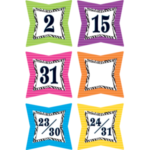 TCR5213 Colorful Zebra Prints Calendar Days Image