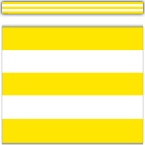 TCR5290 Yellow & White Stripes Straight Border Trim Image