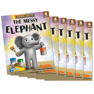 TCR53311 Animal Antics: The Messy Elephant - Short Vowel e Reader - 6 Pack Image