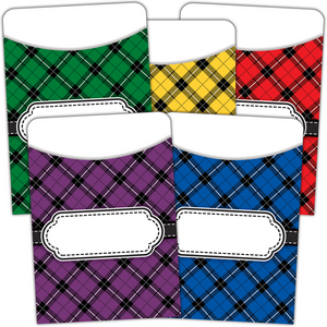 TCR5332 Plaid Library Pockets - Multi Pack Image