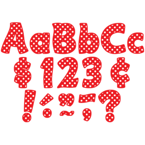 TCR5344 Red Polka Dots Funtastic 4" Letters Combo Pack Image