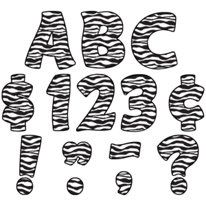 TCR5375 Zebra Print Funtastic 4" Letters Uppercase Pack Image