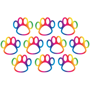 TCR5391 Rainbow Paw Prints Accents Image