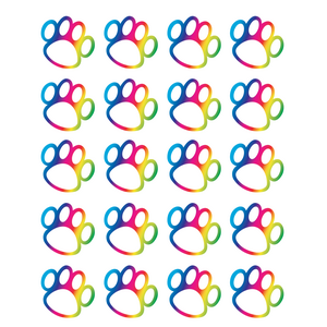 TCR5392 Rainbow Paw Prints Stickers Image