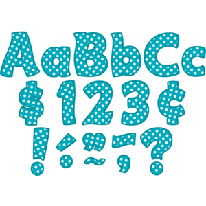 TCR5429 Teal Polka Dots Funtastic 4" Letters Combo Pack Image