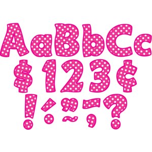 TCR5430 Hot Pink Polka Dots Funtastic 4" Letters Combo Pack Image