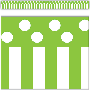 TCR5502 Lime Stripes and Polka Dots Straight Border Trim Image