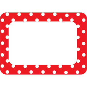 TCR5539 Red Polka Dots 2 Name Tags/Labels Image
