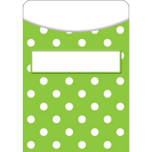 TCR5551 Lime Polka Dots Library Pockets Image