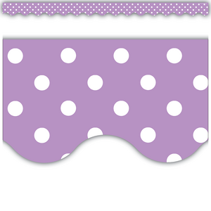 TCR5597 Orchid Polka Dots Scalloped Border Trim Image
