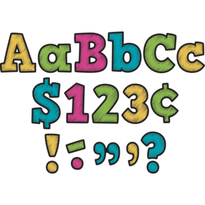 TCR5617 Chalkboard Brights Bold Block 4" Letters Combo Pack Image